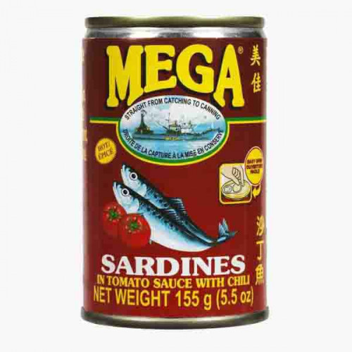 Mega Sardine In Tomato Sauce With Chilli 155g