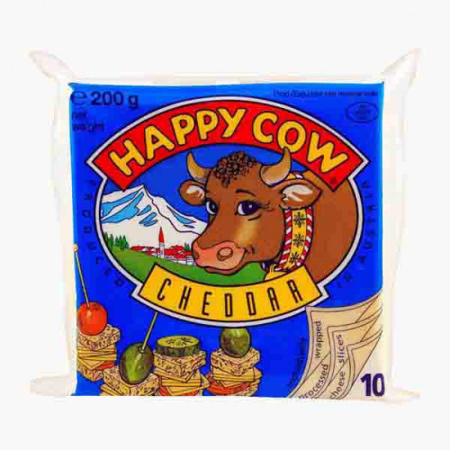 Happy Cow Cheddar Slice Cheese 200g