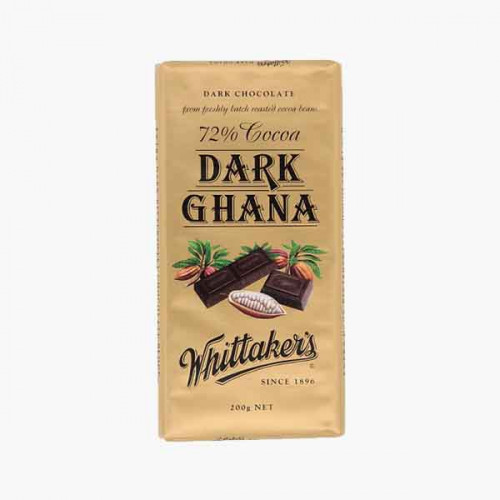 Whittakers Chocolate 72% Dark Ghana Block 200g