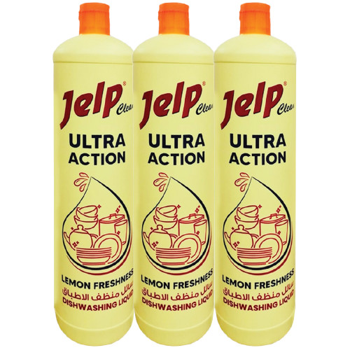 Jelp Lemon Clean Dish Wash Liquid 1Ltr X3S