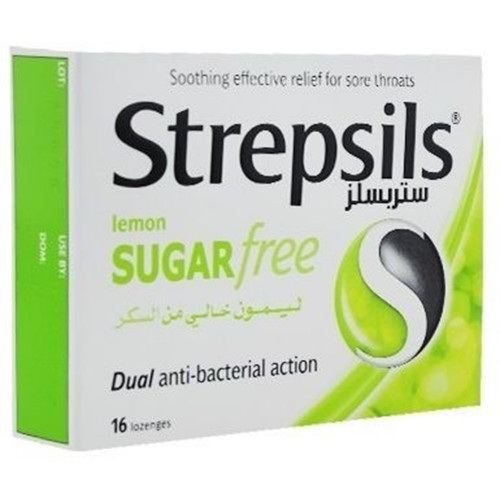 Strepsils Lemon Sugar Free 16s -- ستريبسيلس ليمون بلا سكر 16ع