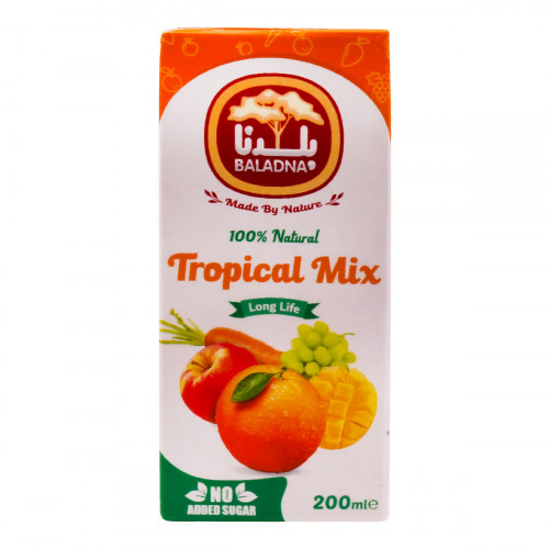 Baladna Long Life Tropical Mix Juice 200ml -- بلدنا عصير أستوائية فواكه مشكل طول أجل