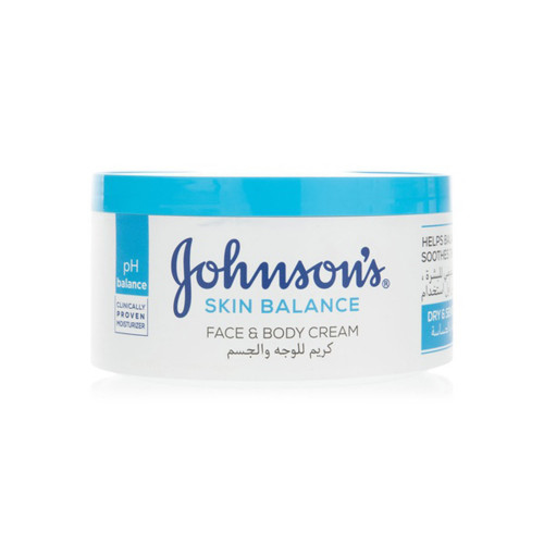 Johnson'S Skin Balance Face & Body Cream Dry & Sensitive Skin 300ml -- كريم جونسون للوجه والجسم للبشرة الجافة والحساسة 300 مل