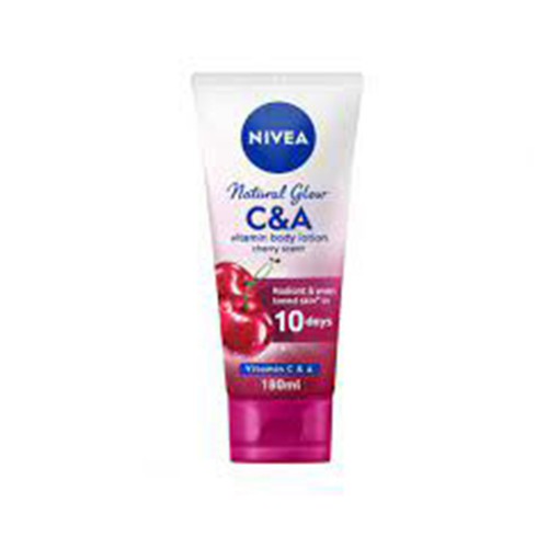 Nivea Natural Glow Vitamin C And A Cherry Scented Body Lotion White 180ml -- نيفيا ناتشورال جلو فيتامين سي ولوشن الجسم برائحة الكرز الأبيض 180 مل