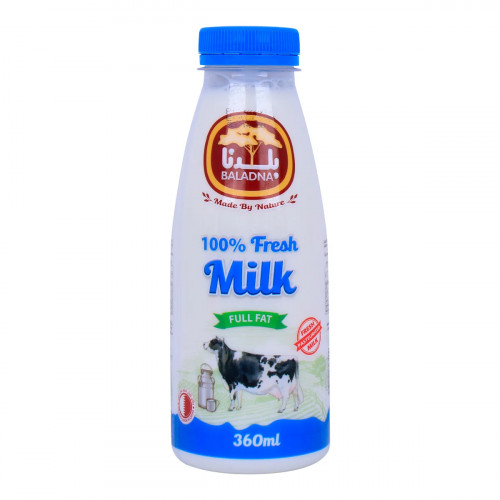 Baladna Fresh Full Fat Milk 360ml -- حليب كامل دسم طازجة بلدنا 360مل 