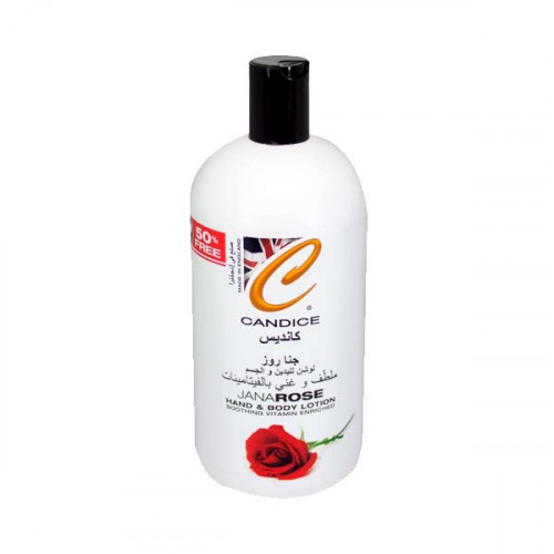 Candice Hand & Body Lotion Jana Rose 500ml + 50 % Extra Free -- كانديس كريم لوشن لليد و الجسم تشكيله 500 مللي + 50 % زياده 