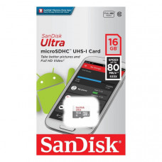 Sandisk Ultra MicroSD 16GB  -- كارت ذاكرة سانديسك الترا مايكرو اس دي بسعة 16 جيجا بايت