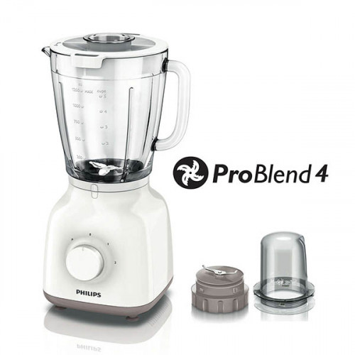 Philips Daily Collection Blender 1.5Ltr 400 Watts HR2101/01 -- فيليبس ديلي كوليكشن - خلاط الكاس و مطحنة 1.5 لتر400 وات